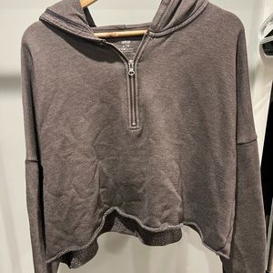AERIE XL cropped hooded sweater